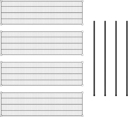 Commercial NSF Listed Black Epoxy Stationary Wire Shelving Kit 18" x 60" x 54", with 4 Shelves Perfect for Warehouse, Walk-in Refrigerator, Freezer, Grocery Store, Restaurant, Dishroom