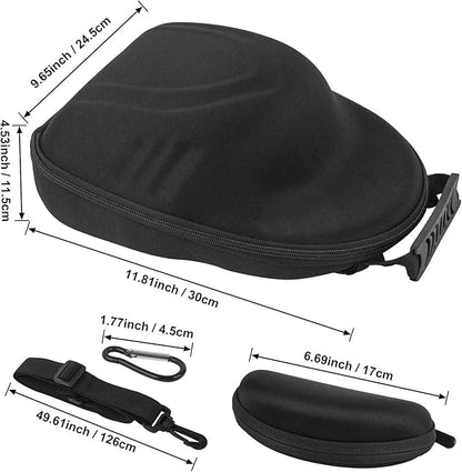 CECOLIC Hard Hat Case for Baseball Caps, Hat Travel Storage Case with Carrying Handle & Adjustable Shoulder Strap, Hat Organizer Bag for 6 Baseball Caps for Women and Men