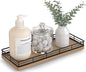Bathroom Tray for Counter Top Organizer – Acacia Wood Vanity Tray with Metal Frame for Dresser, Kitchen, Nightstand – Black & Acacia Decorative Storage