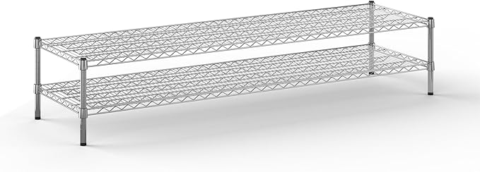 21" Deep x 72" Wide x 14" Height Wire Shelving Kit | 2-Tier | NSF Commercial Storage Rack Unit