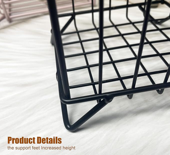 Coffee Pod Holders for Counter, K-Cup Holder, Metal Coffee Pod Basket, Espresso Pods Organizer, Coffee Station Accessories (Black)