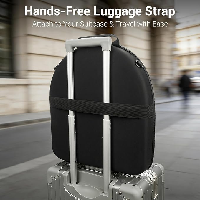 Cowboy Hat Box Hard Shell for Travel, Universal Fedora Hat Box Storage Organizer with Elastic Luggage Strap, Crush-Proof Protective Hat Carrier Bag for Large Brim Hats Men Women