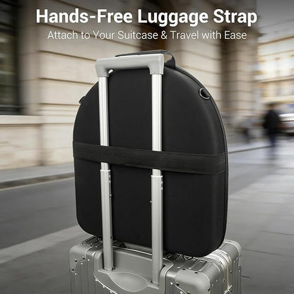 Cowboy Hat Box Hard Shell for Travel, Universal Fedora Hat Box Storage Organizer with Elastic Luggage Strap, Crush-Proof Protective Hat Carrier Bag for Large Brim Hats Men Women