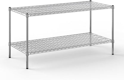 24" Deep x 54" Wide x 27" Height Wire Shelving Kit | 2-Tier | NSF Commercial Storage Rack Unit