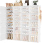 Portable Shoe Rack Organizer with Door, 80 Pairs Shoe Storage Cabinet Easy Assembly, Plastic Adjustable Shoe Storage Organizer Stackable Detachable Free Standing DIY Expandable 10 Tier White