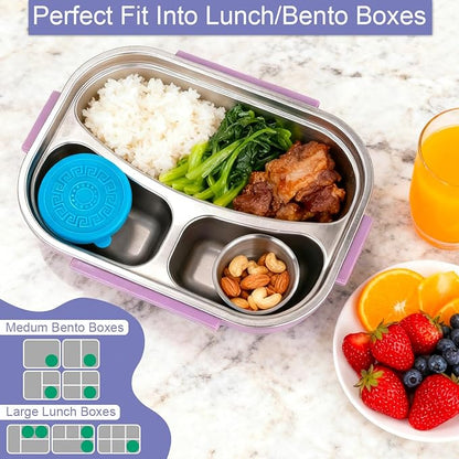 10 Pack 2.4 Oz Salad Dressing Containers To Go, Stainless Steel Small Condiment Containers with Lids, Reusable Leakproof Sauce Container Cups for Lunch Bento Box Picnic & Travel