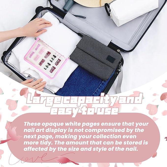 Press on nail storage Nail Storage Book - Portable Versatile Organizer for Press - On Nails, Jewelry and More with 90 Pcs Adhesive Double Sided Tape