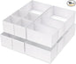 Criusia 16 Pack Underwear Drawer Organizer, Drawer Organizer Clothes, Foldable Cloth Storage Box Closet Dresser Drawer Divider Organizer for Clothes, Scarves (White)