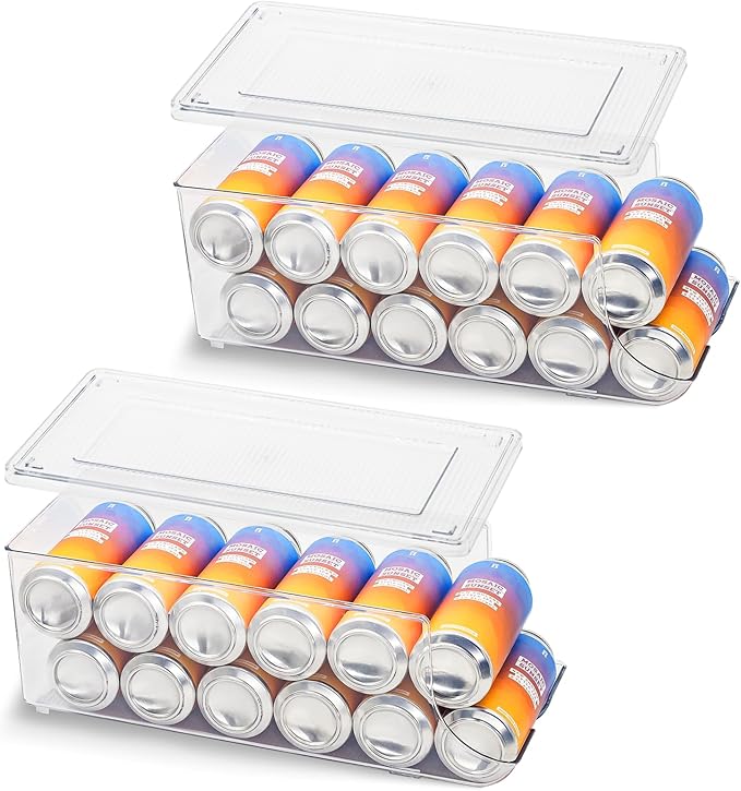 SCAVATA 2 Pack Skinny Can Organizer & 2 Pack Tall Cans of 16oz & 17oz Organizer