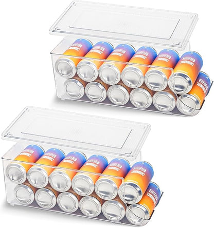 SCAVATA 2 Pack Skinny Can Organizer & 2 Pack Tall Cans of 16oz & 17oz Organizer