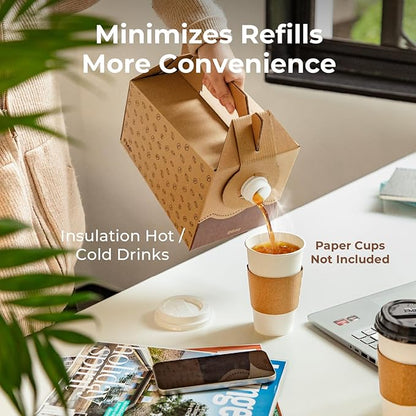Fit Meal Prep 8 Pack 96 oz Disposable Coffee Dispensers with Handle, Durable Insulated Coffee To Go Storage Containers, Portable Cold/Hot Beverage Dispensers Bulk for Catering, Party, Office