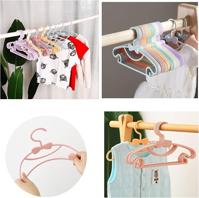 YYaaloa 60pcs Kids Clothes Hangers - Baby & Toddler Plastic Hangers (Purple, Very Durable)