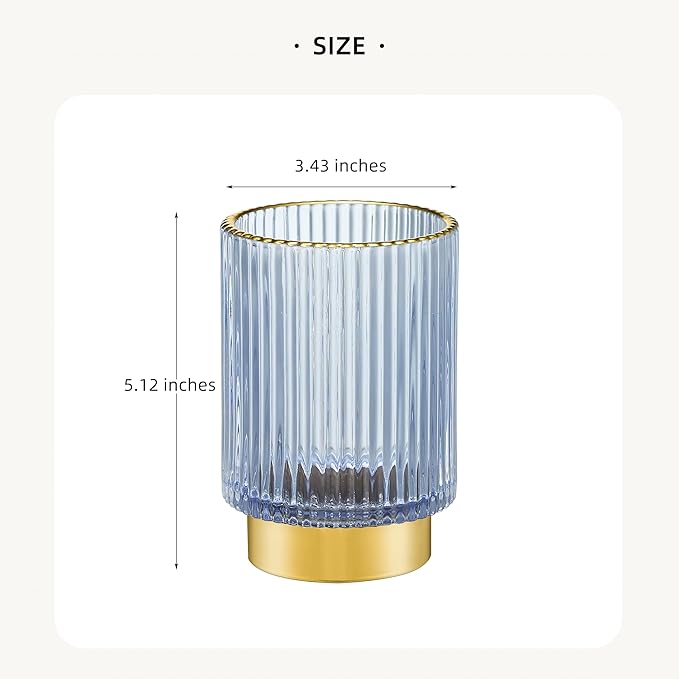 Makeup Brush Holder Organizer,Toothbrush Holders,Desk Pen Pencil Holder,Multifunctional Vintage Glass Brush Cup(A3-26-US)