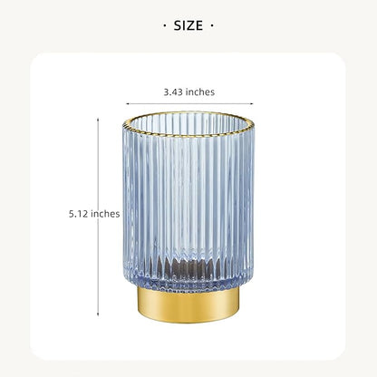 Makeup Brush Holder Organizer,Toothbrush Holders,Desk Pen Pencil Holder,Multifunctional Vintage Glass Brush Cup(A3-26-US)