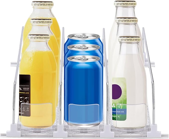 Refrigerator Beverage Storage Box Automatic Beverage Pusher Soda Can Dispenser Refrigerator Storage Box Automatic Pusher Glide Drink Organizer for Kitchen(#4)