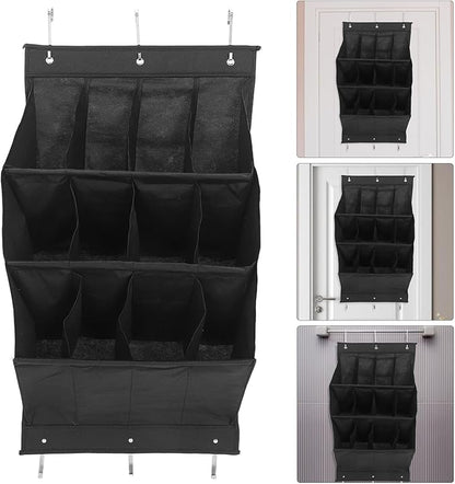 The Door Shoe Organizer Hanging Shoe Rack with 12 Large Pockets Wall Mounted for Sneakers and Sandals Space-saving for Narrow Hallways and Closet Doors