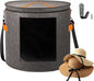 kushon Oversized Hat Storage Box for Women & Men，19" D x 17" H Cowboy Hat Boxes with 1 Wood Hook Felt travel Round Hat Organizer Box with Dustproof Lid (Gray)