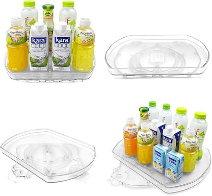 Incostar 360° Rotating Lazy Susan Turntable - Multifunctional Rectangular Organizer 15.1" x 11.4" for Refrigerator, Cabinet, Pantry, and Kitchen Countertop (4 Pack)