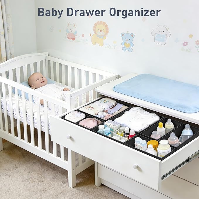 DIMJ Drawer Organizer Clothes Storage - 28 Pack Baby Dresser Organizer for Nursery, Foldable Closet Drawer Organizer Bins for Bedroom Organization, Fabric Storage Dividers for Socks, Underwears, Bras