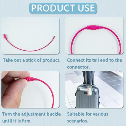 80 Pcs Wire Keychain Cable Steel Wire Key Ring，5.9 Inches Stainless Steel Key Ring Loop Holder for Luggage Tags,Keys ，ID Tag