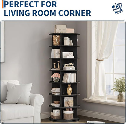GarveeHome 7 Tier Rotating Shoe Rack Tower, 360° Revolving Free Standing Spinning Shoe Organizer, Vertical Spinning Shoes Display, Shoes Rack Storage Round Carousel, Rotate Shoes Closet Organization