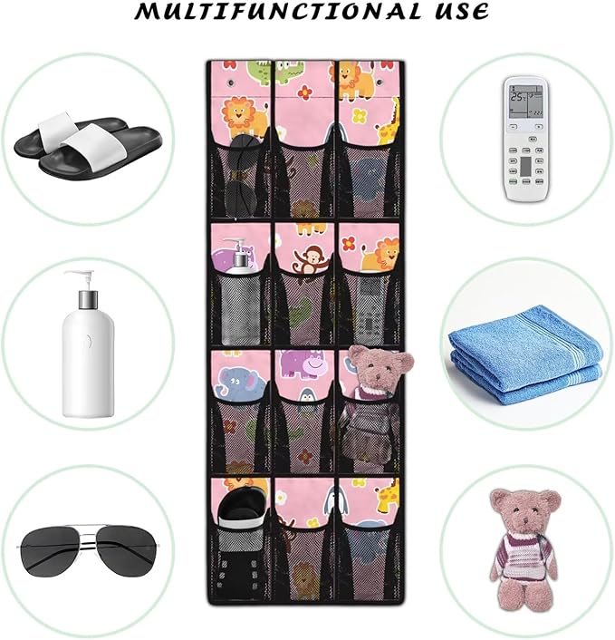 Generic Cute Animals Over The Door Shoe Organizer Hook Design Shoes Rack Storage Organizer Over The Door Can Be Easily Folded Into A Flat Shape for Easy Storage and Carrying