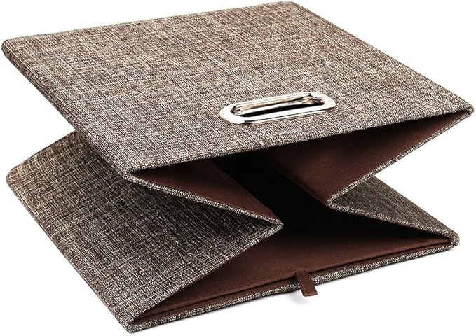 Posprica Storage Bins Cube Containers Boxes,Thick and Heavy Duty Fabric Drawers, 11×11 inch- Set of 4,Brown