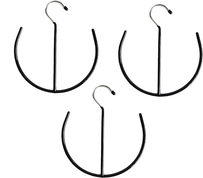Multi-Purpose Semicircle Belt Hangers Tie,Scarf Ring Hanger,Non Slip Non Slip Organizer Hangers Hook Rack for Ties, Scarves, Shawls,Shoes - 3 Pack