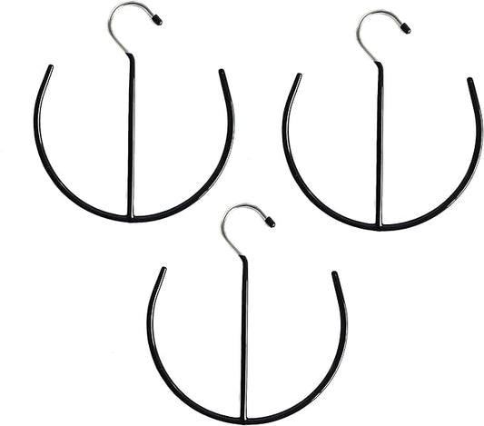 Multi-Purpose Semicircle Belt Hangers Tie,Scarf Ring Hanger,Non Slip Non Slip Organizer Hangers Hook Rack for Ties, Scarves, Shawls,Shoes - 3 Pack