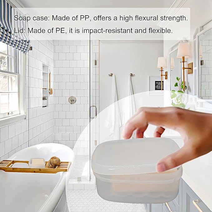 Travel Soap Dish, Soap Box Case with Bar Soap Saver Pad Portable Soap Rest for Bathroom Shower Home Outdoor Gym Fitness Vonpri (Translucent 1Pack)