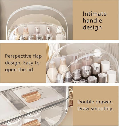 Makeup Organizers for Vanity, Skincare Organizers Cosmetic Display Cases with Transparent Cover, Teen Girls Gift for Bathroom Countertop, Lipstick Organizer