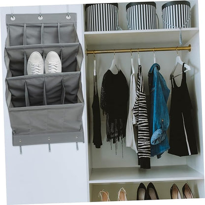 Hemobllo Multi Layer Hanging Door Storage Pouch Compartment Organizer for Closet Back Breathable Gray Hanging Bags for Shoes Crafts Beauty Supplies and Household Items in Bedroom Bathroom