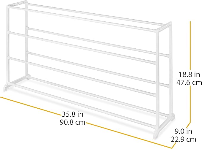 Whitmor 4 Tier 20 Pair Floor Shoe Rack - White