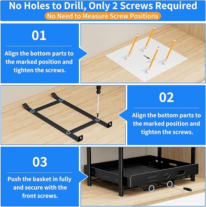 BOIVSHI Spice Organization for Cabinet, 2-Tier Cabinet Spice Rack, Height Adjustable Vertical Spice Rack Pull Out for Kitchen, Cabinet, Pantry (14.1''Wx10.8''Dx9.2''H, Metal Black)