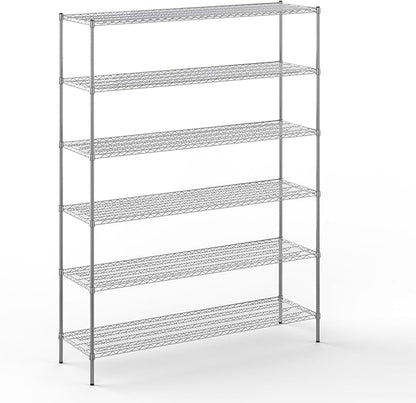21" Deep x 72" Wide x 96" Height Wire Shelving Kit | 6-Tier | NSF Commercial Storage Rack Unit