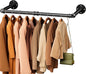 Abiglifty Wall Mounted Clothes Rack 38.4 Inch, Industrial Pipe Clothing Rack, Black Wall Clothing Rack, Multi-Purpose Clothing Hanging Rod for Laundry Room, Closet Storage,Bedroom, Closet (1 Pack)