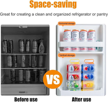 4 Pack Soda Can Organizer For Refrigerator, Pantry Plastic Organizer Rack，Stackable Canned Food Pop Cans Container Can Holder Dispenser