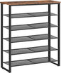 HOOBRO Shoe Rack, 6-Tier Shoe Organizer, for 18-24 Pairs of Shoes, Large Capacity Shoe Storage Shelf, Durable and Stable, for Entryway, Closet, Hallway, Dorm Room, Industrial, Rustic Brown BF67XJ01G1
