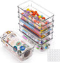 6Pcs Clear Plastic Drawer Organizers Tray 6" x 3" Storage Bins with 25Pcs Non-slip Pads for Makeup, Jewelries, Kitchen Utensils, Bathroom and Office