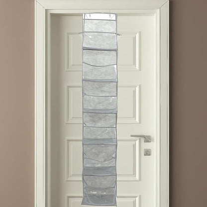 The Door Hanging Pocket Organizer 6-compartment Storage Bag Grey, Multi-functional Shoe and Storage for Home Closet Door