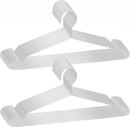 Clothes Hangers 20 Pack - Heavy Duty Stainless Steel Metal Hangers, Ultra Thin Space Saving Wire Coat Hangers with Non-Slip Shoulders (16.5 Inch)