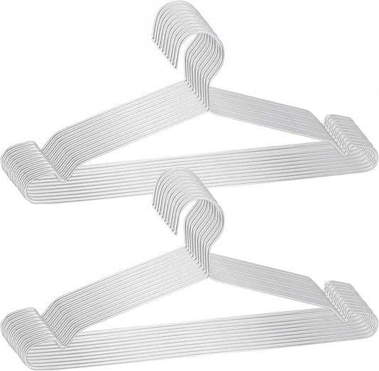 Clothes Hangers 20 Pack - Heavy Duty Stainless Steel Metal Hangers, Ultra Thin Space Saving Wire Coat Hangers with Non-Slip Shoulders (16.5 Inch)