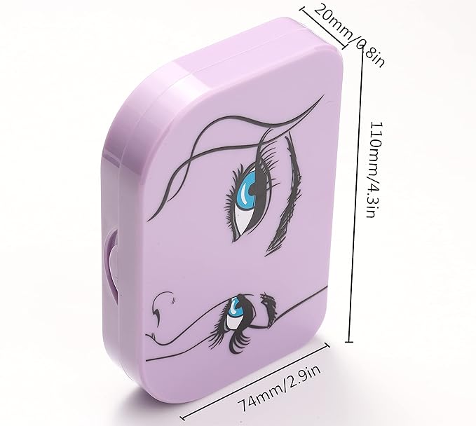 Eyelash Storage Case Organizer With Makeup Mirror Frame Box, Magnetic False Eyelashes Case False Eyelashes Packaging Travel Storage Box Eyelash Bag (Light Purple)