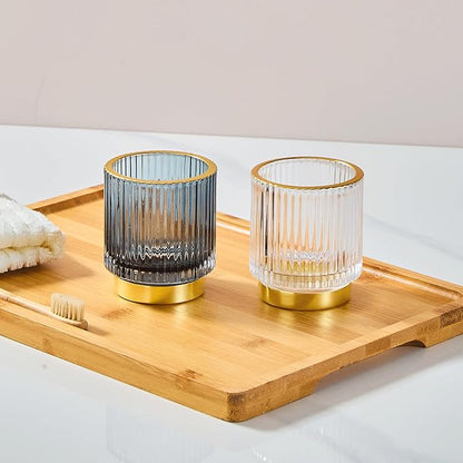 Makeup Brush Holder Organizer,Toothbrush Holders,Desk Pen Pencil Holder,Multifunctional Vintage Glass Brush Cup(A3-30-US)