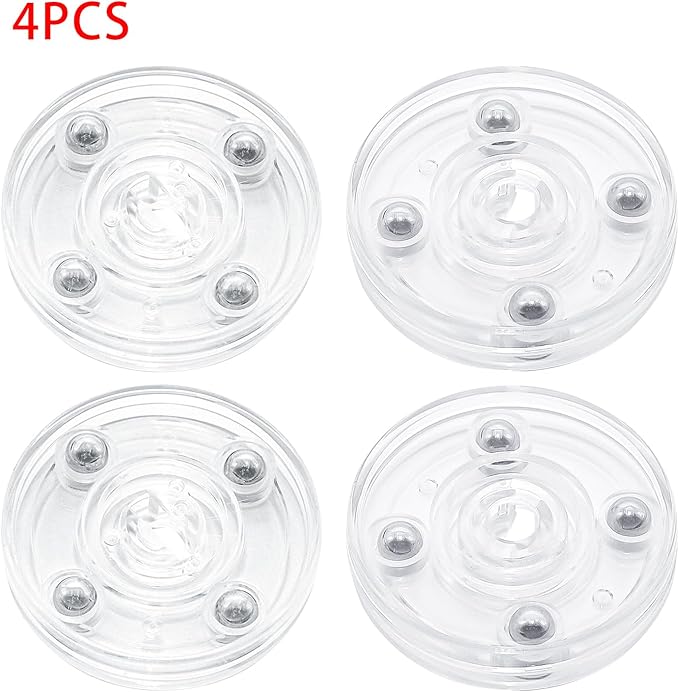 4 Pcs Clear 2 inch Acrylic Lazy Susan Rotating Turntable Organizer Bearings - Round Swivel Plate for Spice Rack, Table, Cake, Kitchen Pantry