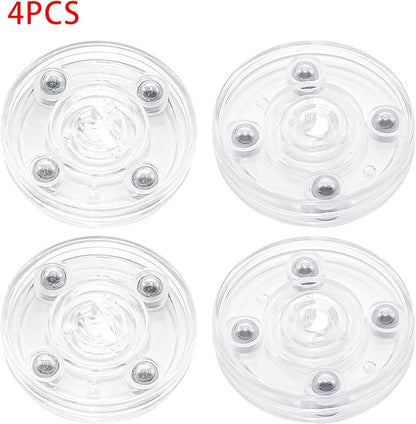 4 Pcs Clear 2 inch Acrylic Lazy Susan Rotating Turntable Organizer Bearings - Round Swivel Plate for Spice Rack, Table, Cake, Kitchen Pantry