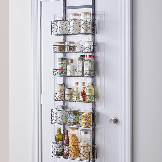 BrylaneHome Scroll 6-Tier Over-The-Door Pantry Organizer - Black