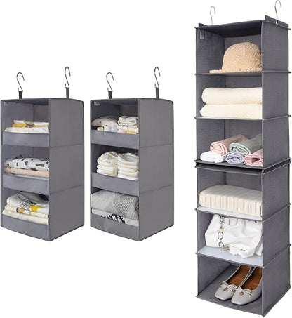 GRANNY SAYS Bundle of 2-Pack Hanging Clothing Organizer & 1-Pack Hanging Storage Shelves