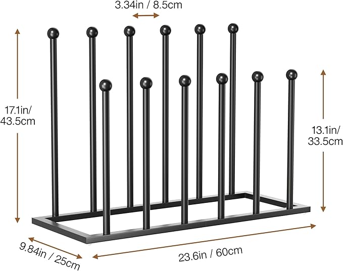 pickpiff Boot Rack Organizer Tall Boots - Black Boot Storage Organizer Tall Boots for Closet, Entryway, Garage, Porch, Free Standing Shoe Racks for 6 Pairs