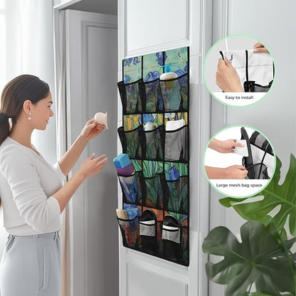 Irise Door Organizer Hanging Shoe Organizer for College Dorm Room 12 Compartment Breathable Mesh Pocket Over the Door Hanging Storage Bag for Bedroom Bathroom Decor